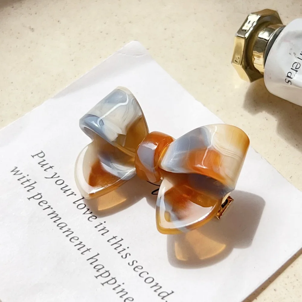 Hair Accessories Korean Style Acetate Hairpin Cute Bow No Slip Bow Tie Duckbill Clip Light Luxury Hair Bangs Clip Women