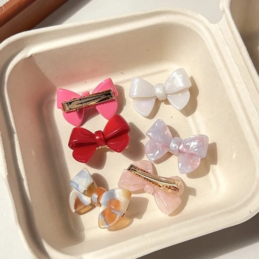 Hair Accessories Korean Style Acetate Hairpin Cute Bow No Slip Bow Tie Duckbill Clip Light Luxury Hair Bangs Clip Women