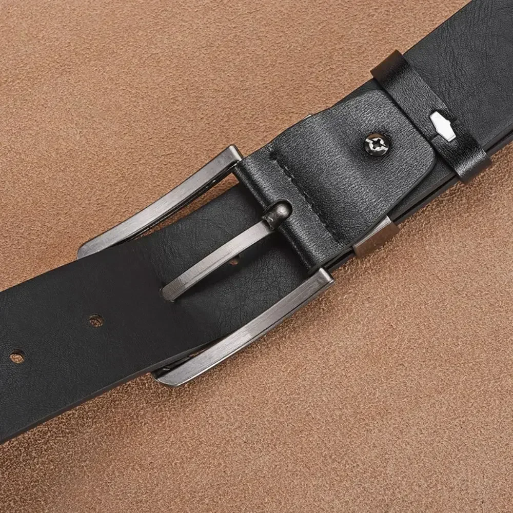 New Men's Belt High Quality Buckle Jeans PU Casual Belts Business Cowboy Waistband Male Fashion Designer Men Belt