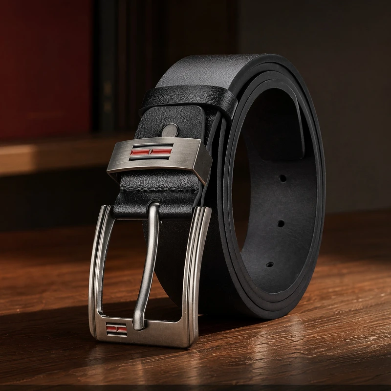 New Men's Belt High Quality Buckle Jeans PU Casual Belts Business Cowboy Waistband Male Fashion Designer Men Belt