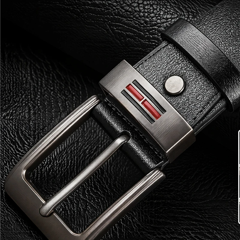 New Men's Belt High Quality Buckle Jeans PU Casual Belts Business Cowboy Waistband Male Fashion Designer Men Belt