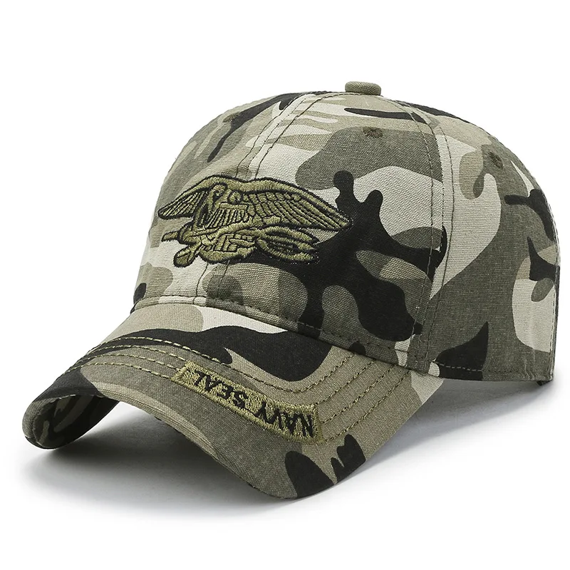 Camouflage Baseball Cap Spring Autumn Outdoor Casual Duckbill Hat Fashion Embroidered Letter Sports Sun Cap