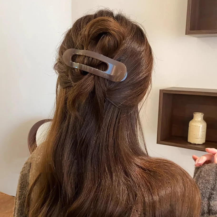 Elegant Strong Hold Acrylic Hair Claw Clips For Women Girls Non-Slip Ponytail Holder Hair Clamps for Updos & Half-Up Hairstyles