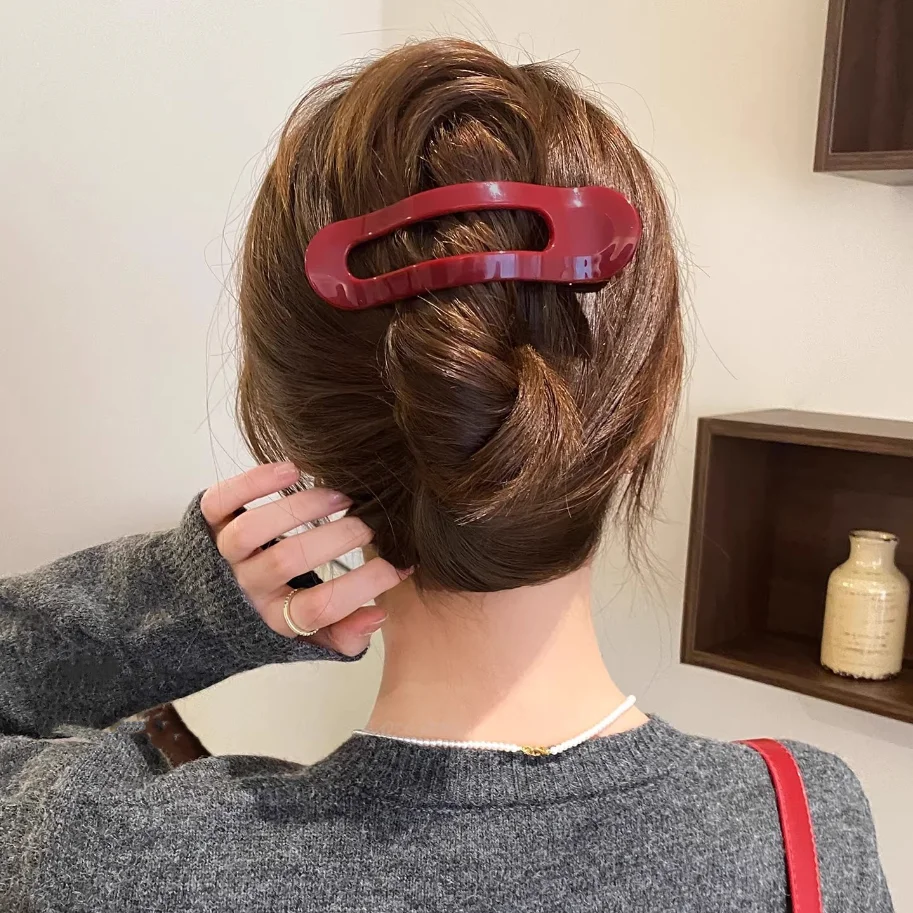 Elegant Strong Hold Acrylic Hair Claw Clips For Women Girls Non-Slip Ponytail Holder Hair Clamps for Updos & Half-Up Hairstyles