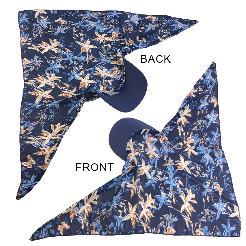 Women Pre-Tied Outdoor Hat sun hat Print Hijab Caps Breathable and lightweight chiffon duck tongue scarf hat Baseball Caps