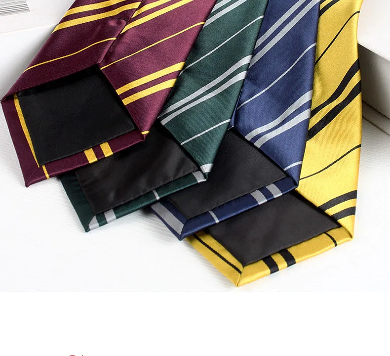 4colors Tie Magic School Business Narrow Striped Tie Halloween Cosplay Necktie Access Themed Party Costume Props 145cm Boy Girl