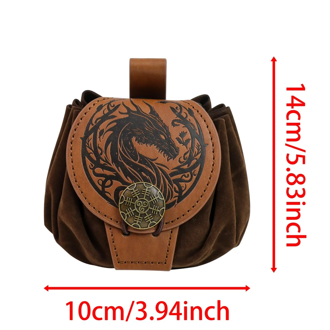 3PCS/1PCS MedievalCosplayLeather Belt Copper Coin Waist Bag Renaissance Dress Steam Belt Role Playing Halloween Belt Set Cosplay