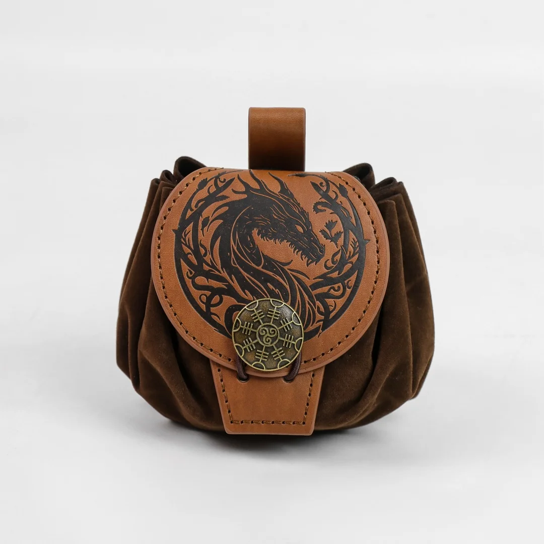 3PCS/1PCS MedievalCosplayLeather Belt Copper Coin Waist Bag Renaissance Dress Steam Belt Role Playing Halloween Belt Set Cosplay