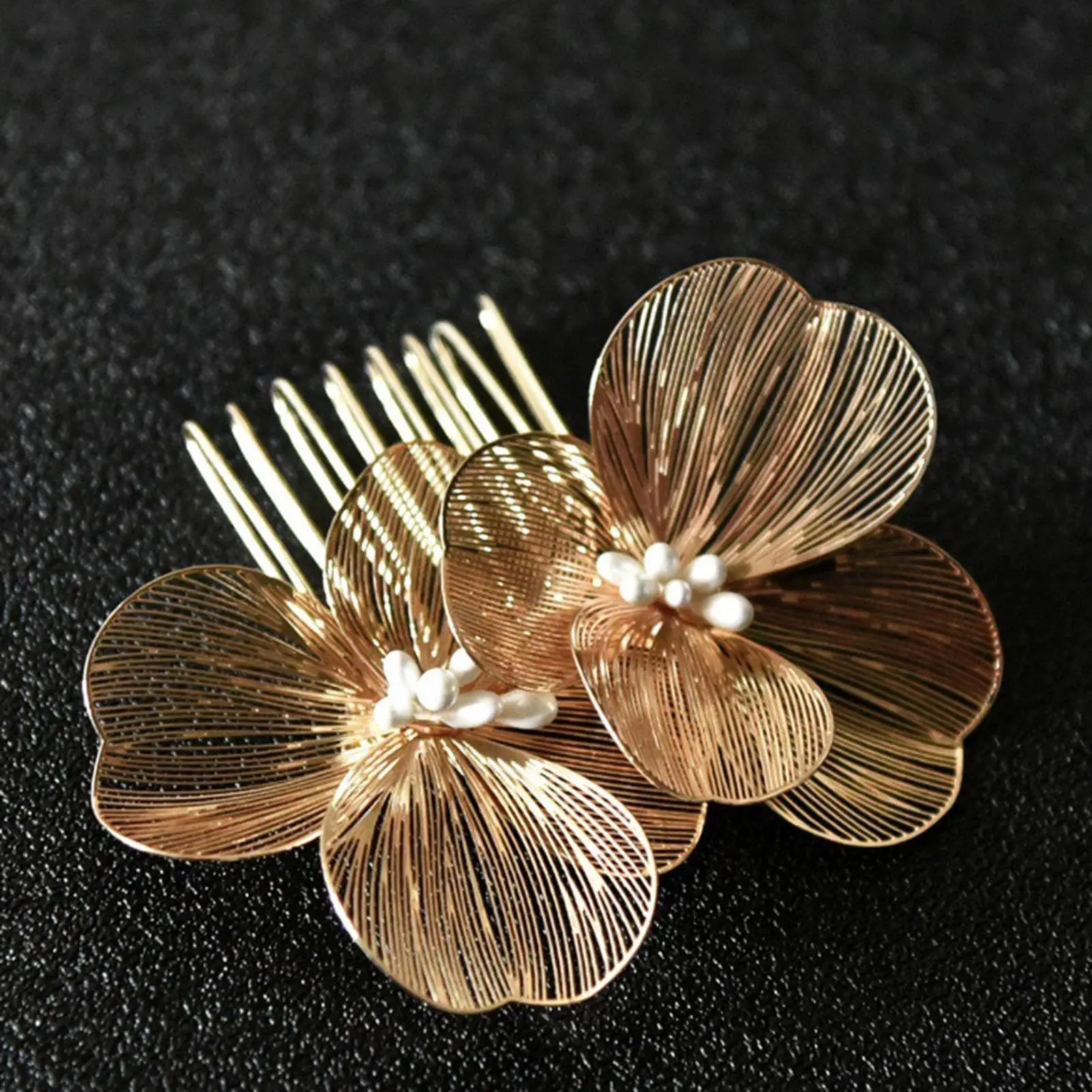 Handmade Alloy Flower Headdress Women's Hair Accessories Fashion Bridal Wedding Hair Comb Women's party HairClips Accessories