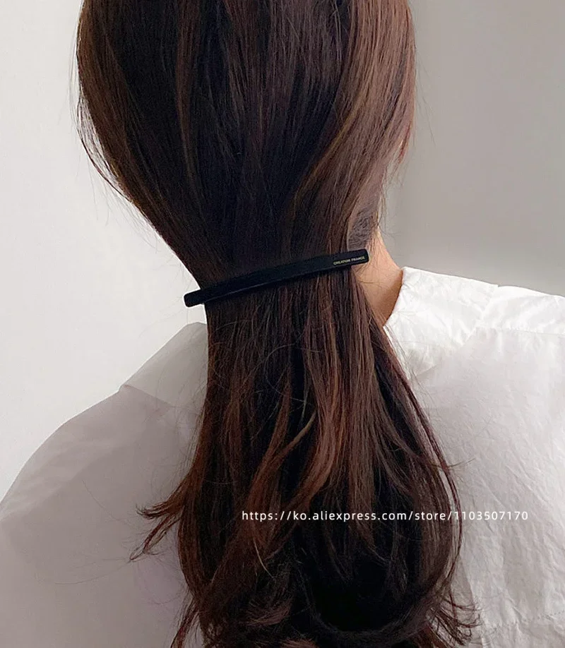 Short hair awkward transition hairpin ~ South Korea France retro one word clip spring clip, ponytail clip French half clip