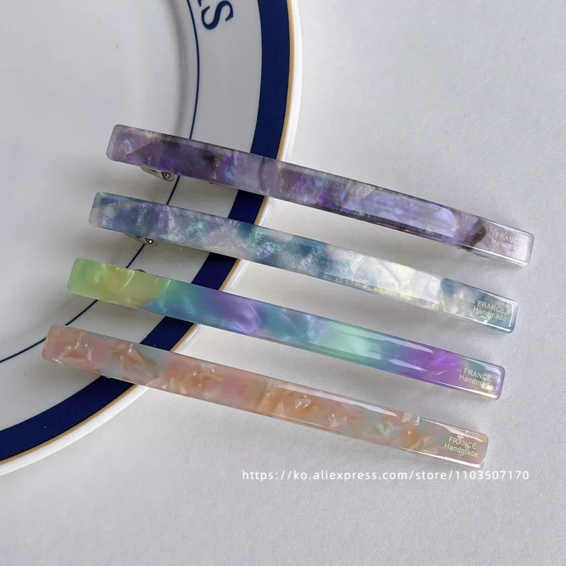 Short hair awkward transition hairpin ~ South Korea France retro one word clip spring clip, ponytail clip French half clip