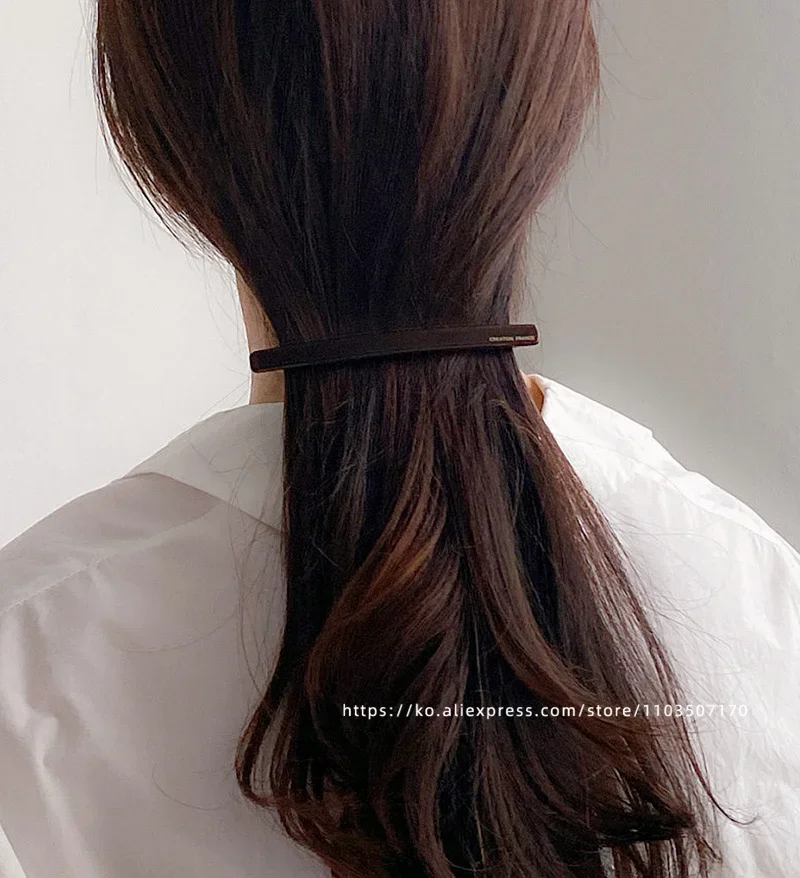 Short hair awkward transition hairpin ~ South Korea France retro one word clip spring clip, ponytail clip French half clip