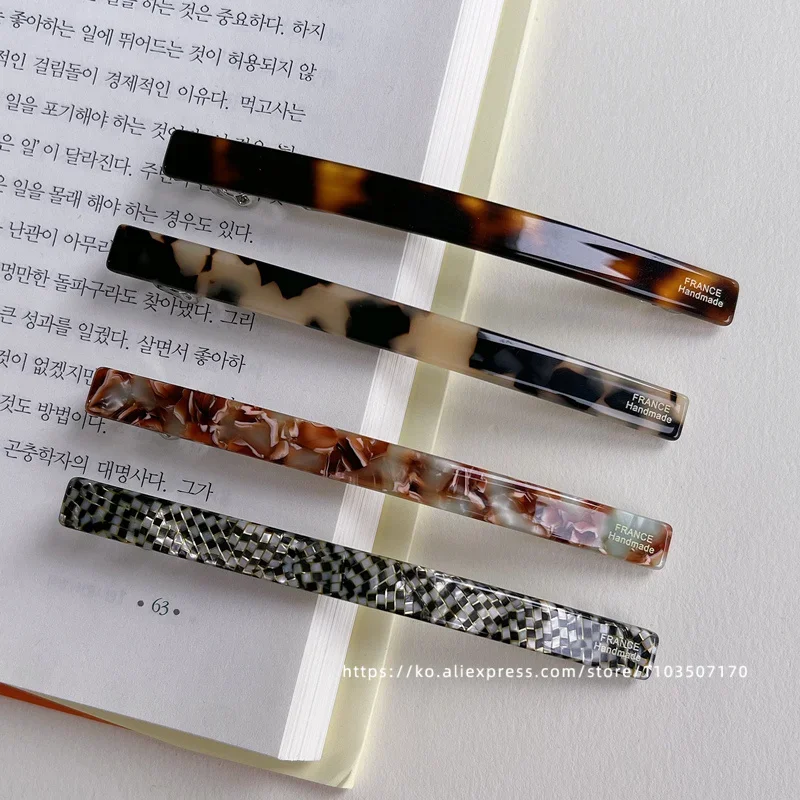 Short hair awkward transition hairpin ~ South Korea France retro one word clip spring clip, ponytail clip French half clip