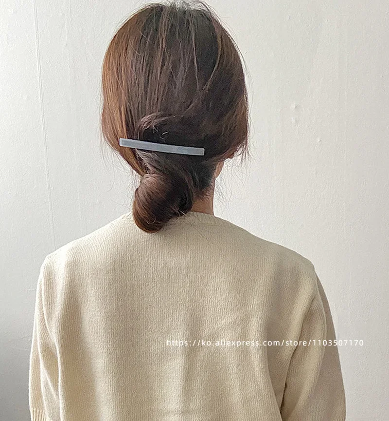 Short hair awkward transition hairpin ~ South Korea France retro one word clip spring clip, ponytail clip French half clip