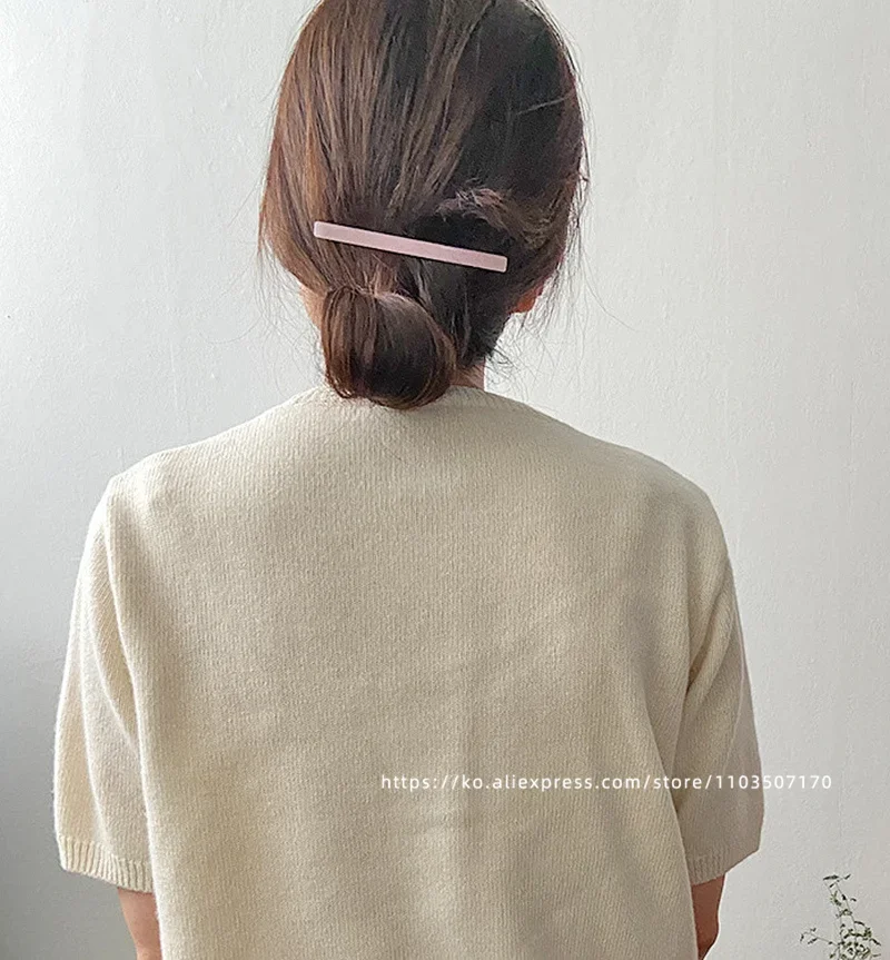 Short hair awkward transition hairpin ~ South Korea France retro one word clip spring clip, ponytail clip French half clip