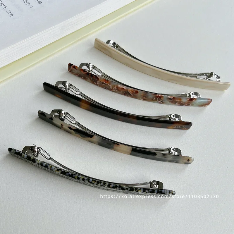 Short hair awkward transition hairpin ~ South Korea France retro one word clip spring clip, ponytail clip French half clip