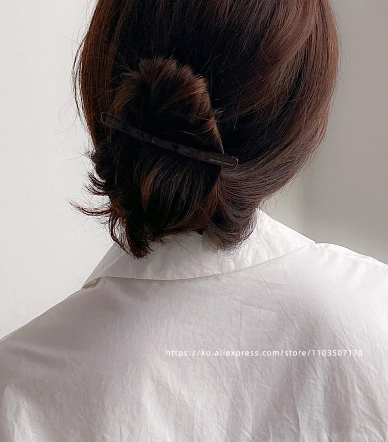 Short hair awkward transition hairpin ~ South Korea France retro one word clip spring clip, ponytail clip French half clip