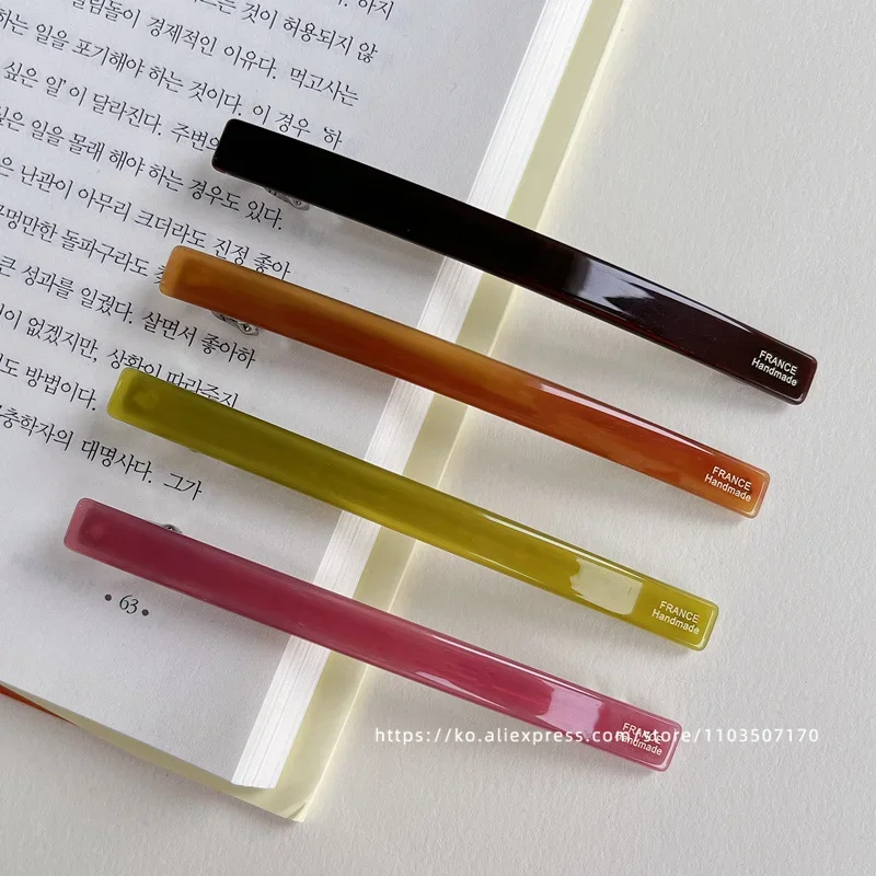 Short hair awkward transition hairpin ~ South Korea France retro one word clip spring clip, ponytail clip French half clip