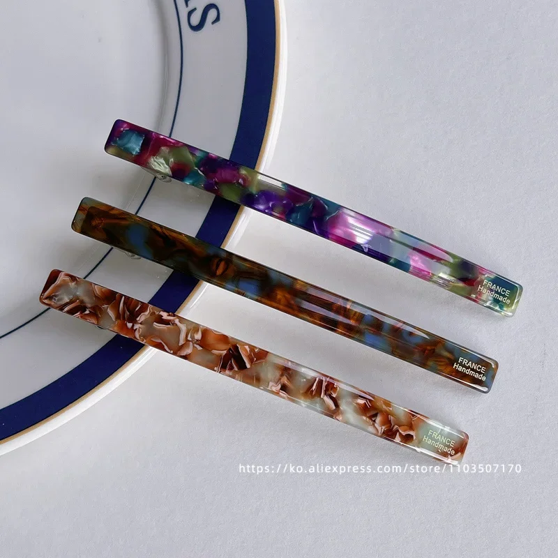 Short hair awkward transition hairpin ~ South Korea France retro one word clip spring clip, ponytail clip French half clip