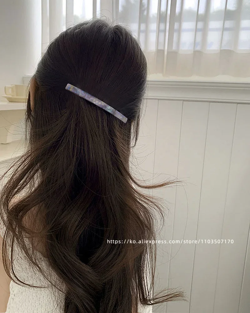 Short hair awkward transition hairpin ~ South Korea France retro one word clip spring clip, ponytail clip French half clip