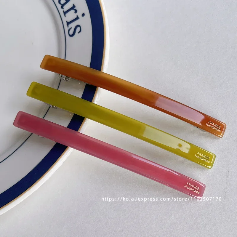 Short hair awkward transition hairpin ~ South Korea France retro one word clip spring clip, ponytail clip French half clip