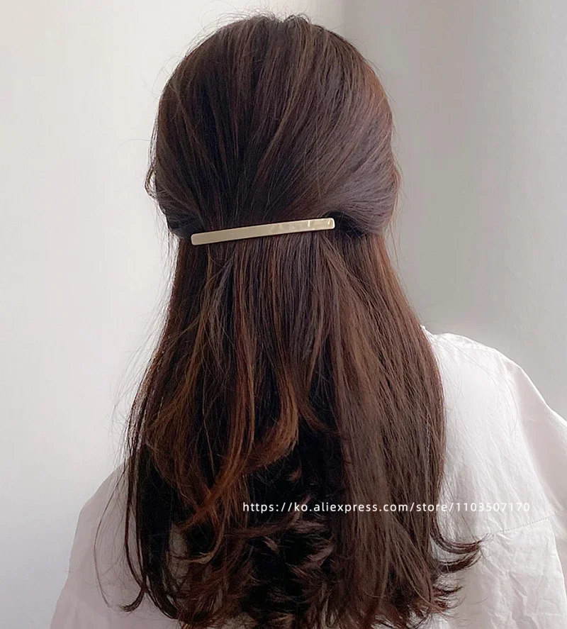 Short hair awkward transition hairpin ~ South Korea France retro one word clip spring clip, ponytail clip French half clip