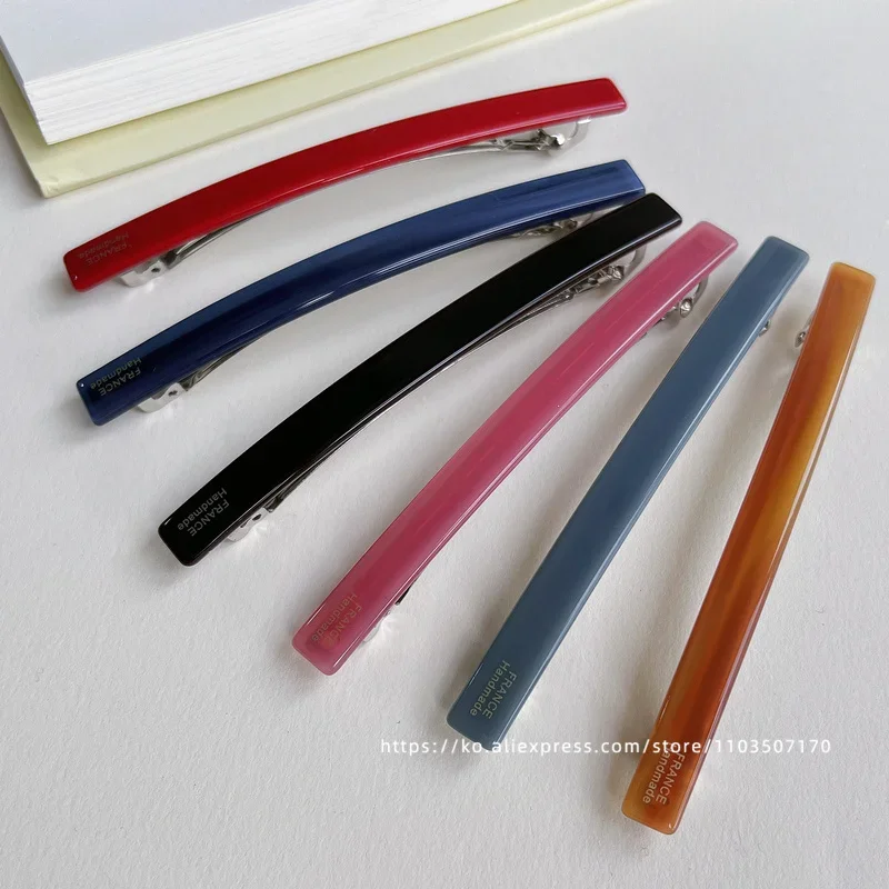 Short hair awkward transition hairpin ~ South Korea France retro one word clip spring clip, ponytail clip French half clip