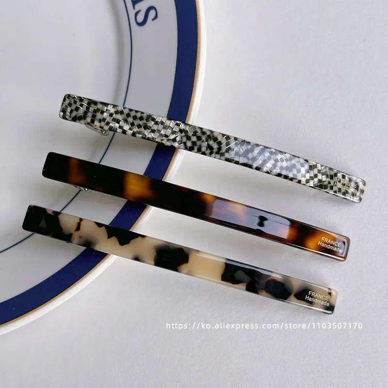Short hair awkward transition hairpin ~ South Korea France retro one word clip spring clip, ponytail clip French half clip