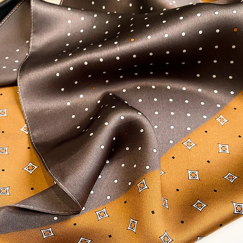 Luxury Brand Silk Square Scarf Women Satin Shawls Neckerchief Casual Beach Scarves Bandana Hair Tie Hjiab Foulard