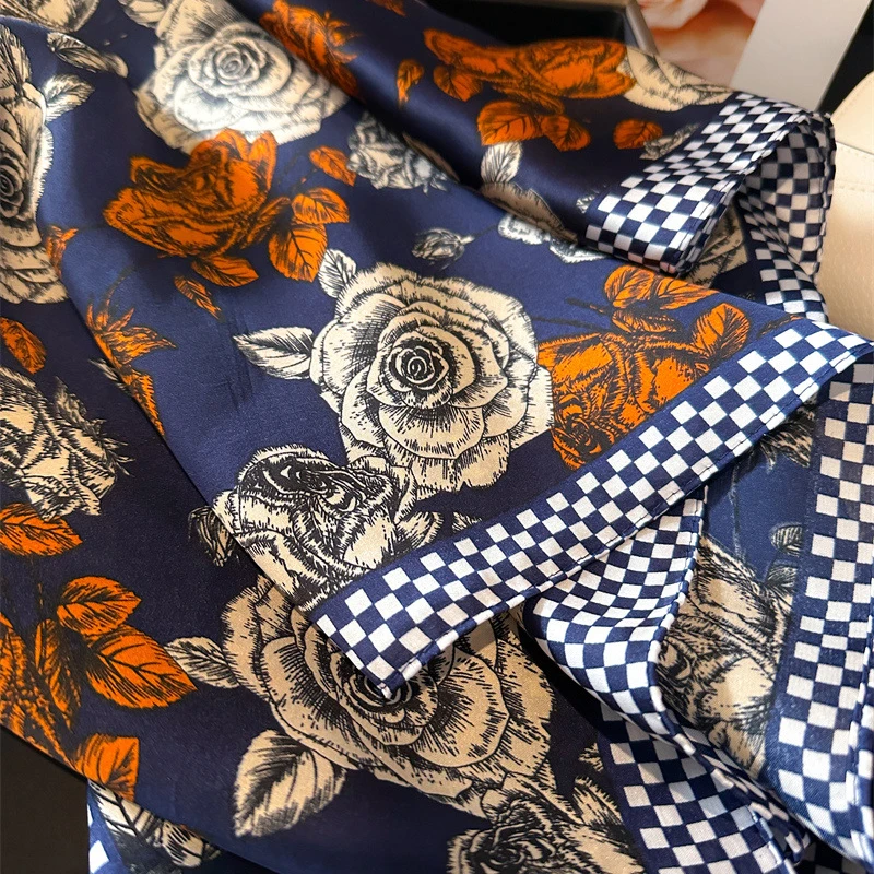 Luxury Brand Silk Square Scarf Women Satin Shawls Neckerchief Casual Beach Scarves Bandana Hair Tie Hjiab Foulard