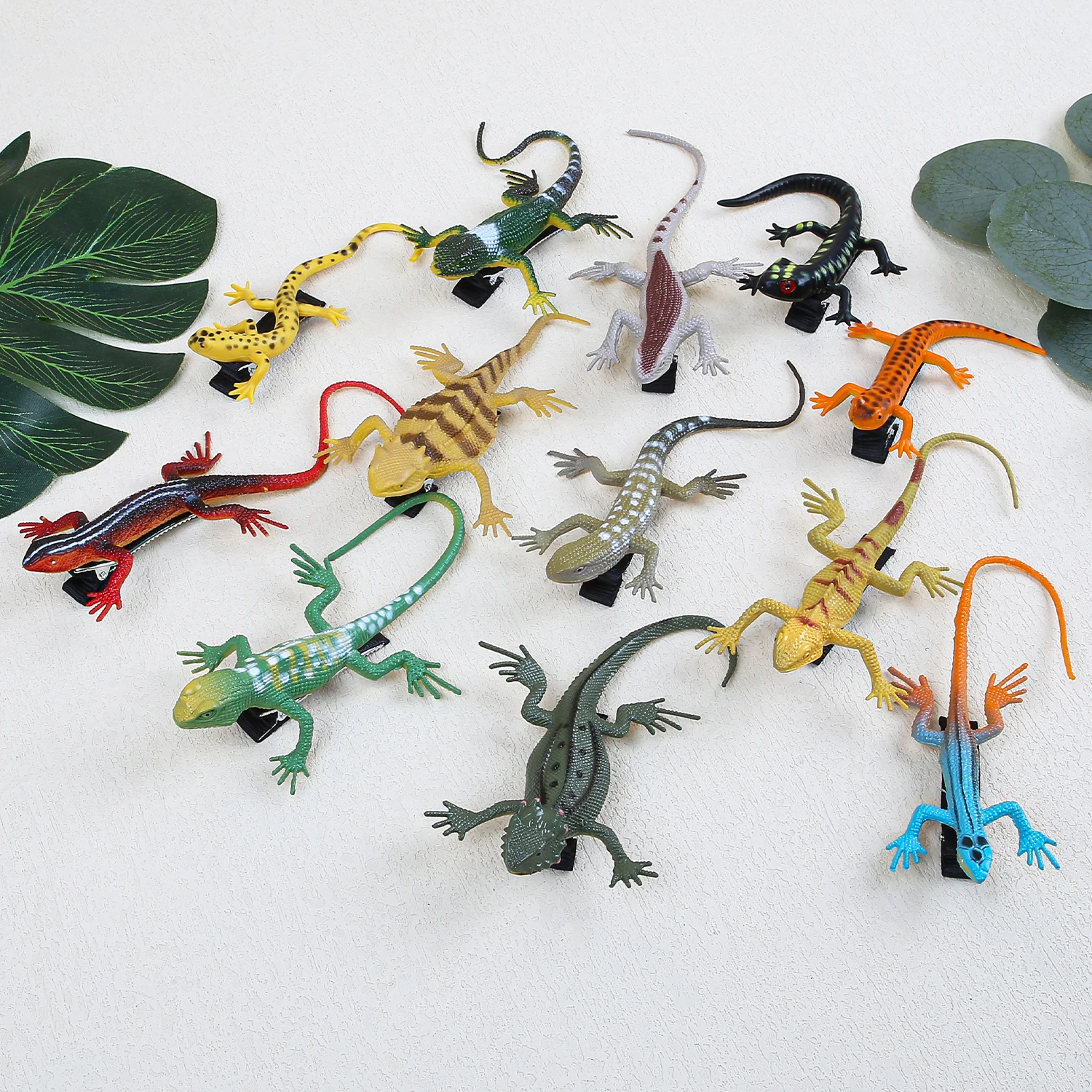12pcs Cartoon Lizard Hair Clips Cute Simulated Lizard Hair Pins Set for Women Girls Cute Design Resin Hairpin for Party