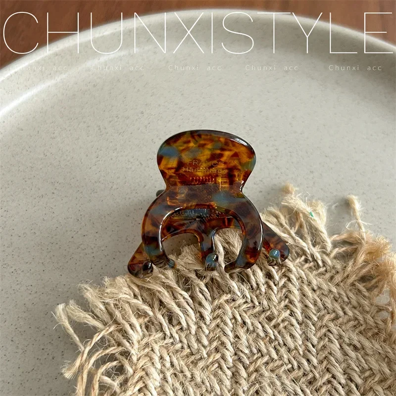 Trendy French Hair Claw Clips Acetate Retro High Ponytail Holders Elegant Crab Shark Clip for Women Girls
