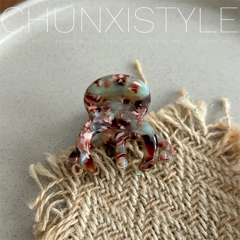 Trendy French Hair Claw Clips Acetate Retro High Ponytail Holders Elegant Crab Shark Clip for Women Girls