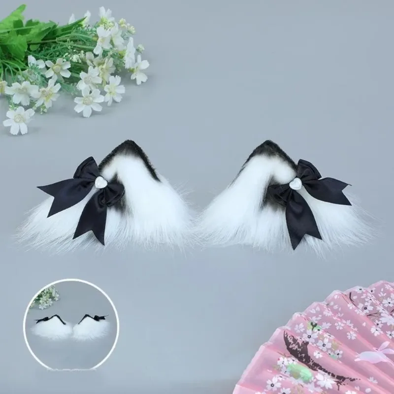 New Lolita Cat Ear Lace Bow Headband Cosplay Hair Accessory
