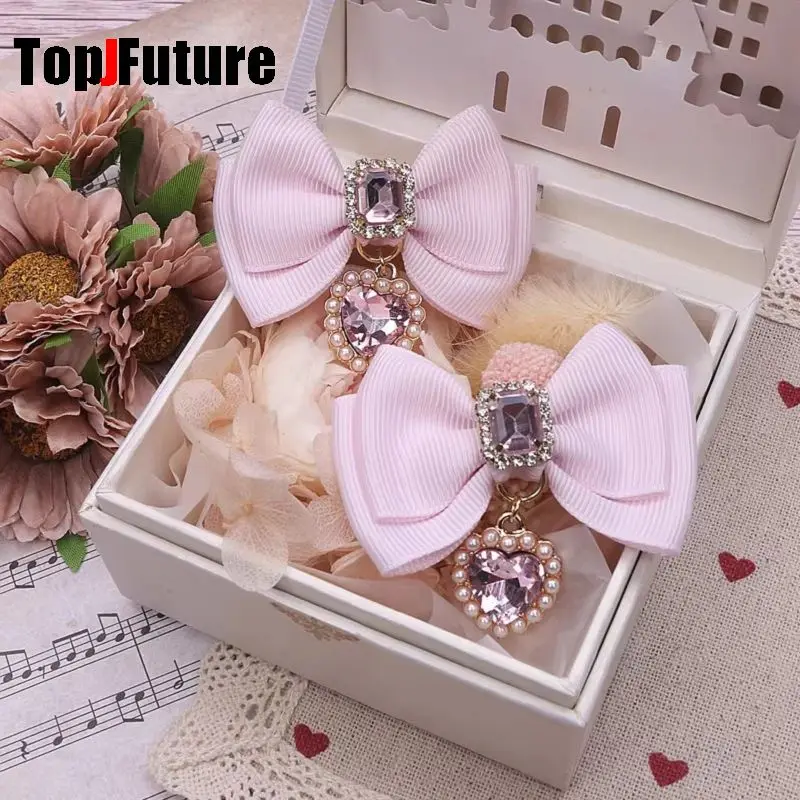 Korean Gothic Lolita Hair Clips Y2K Girl Bobby Pin Harajuku Women Cosplay Bow Jewelry Hairpin Headdress Dual Horsetai Hairgrip