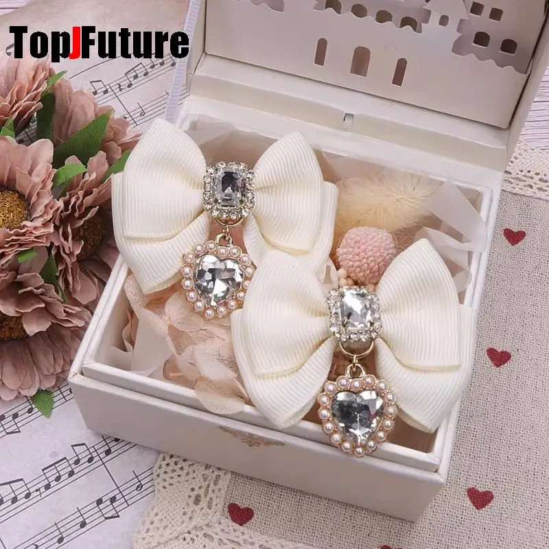 Korean Gothic Lolita Hair Clips Y2K Girl Bobby Pin Harajuku Women Cosplay Bow Jewelry Hairpin Headdress Dual Horsetai Hairgrip