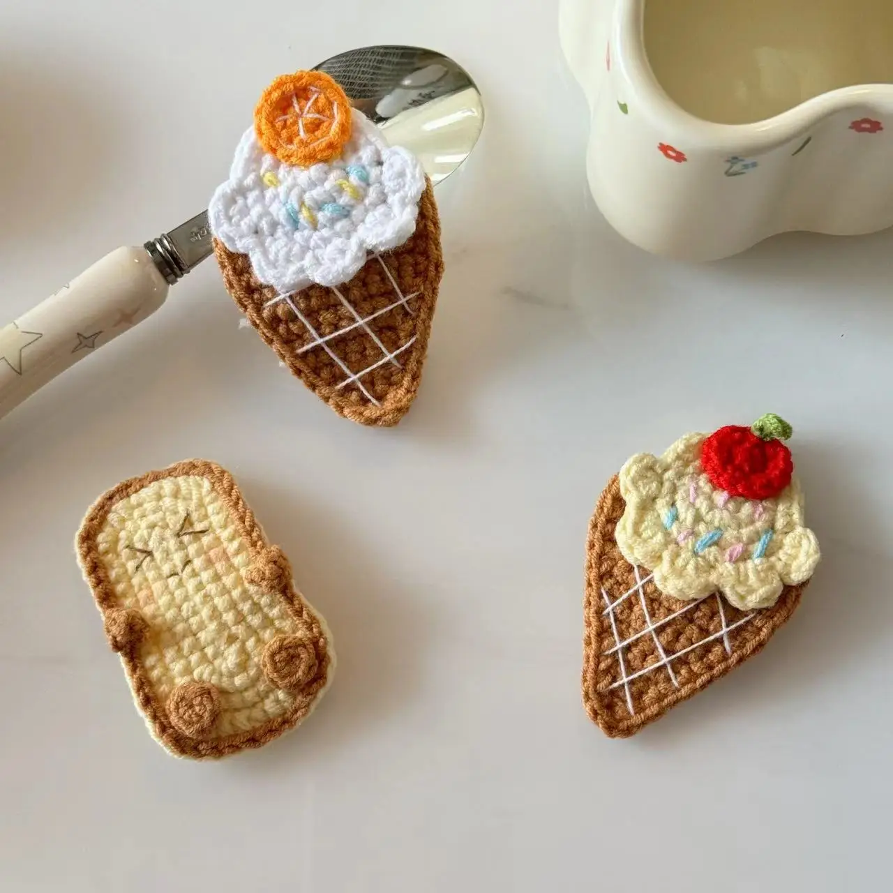 Kawaii Hair Clips Ice Cream Hair Clips Cute Wool BB Clips Cute Bread Hair Clips Children's Baby Girl Hair Clips Hair Accessories