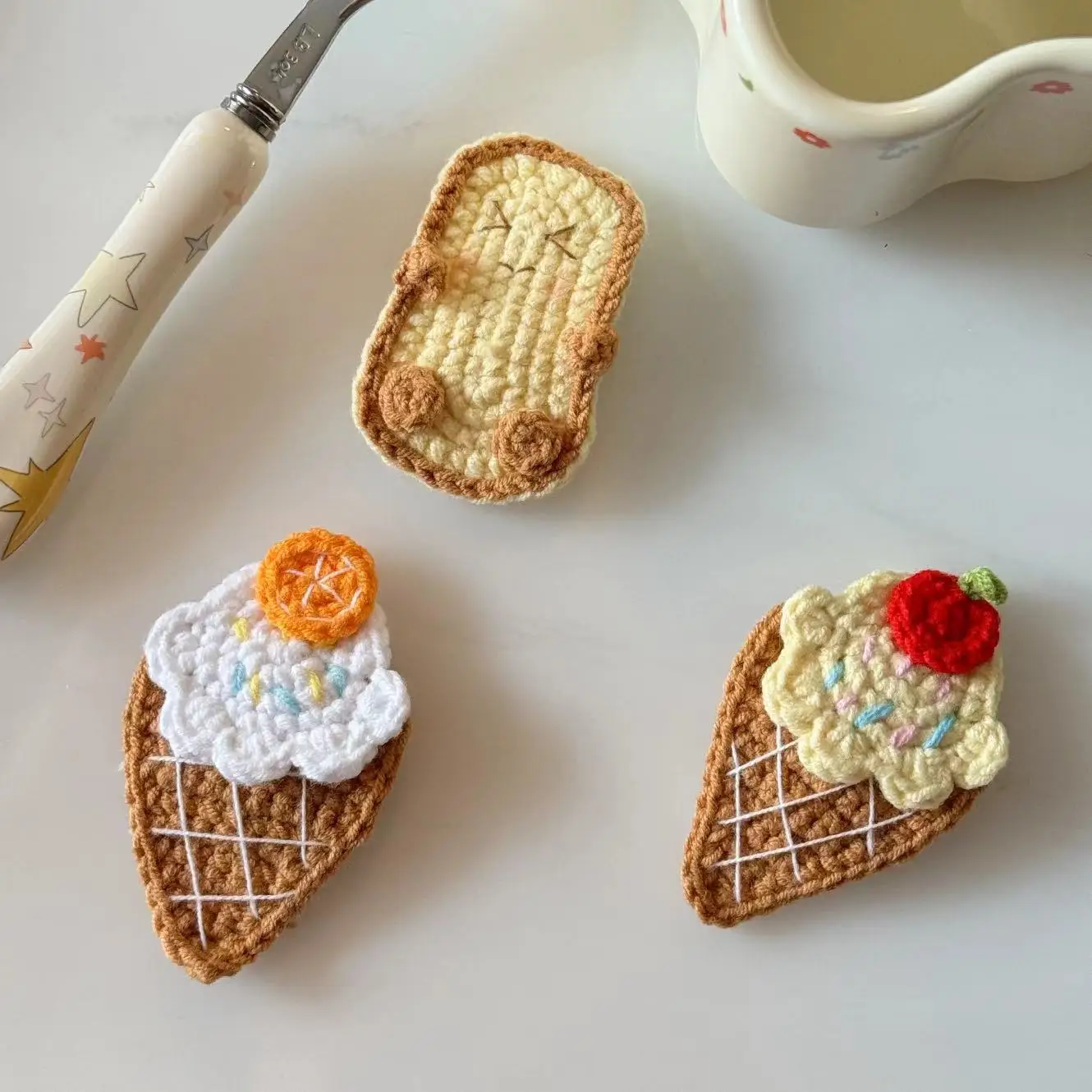 Kawaii Hair Clips Ice Cream Hair Clips Cute Wool BB Clips Cute Bread Hair Clips Children's Baby Girl Hair Clips Hair Accessories