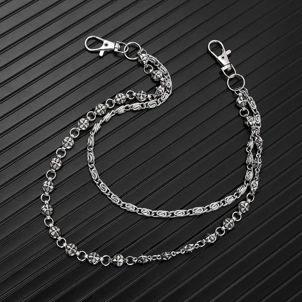 A Harajuku Style Street Hip-Hop Jeans Chain with Personalized Punk Style Double-Layer Waist Chain for Men and Women Accessories