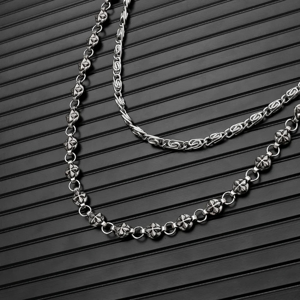 A Harajuku Style Street Hip-Hop Jeans Chain with Personalized Punk Style Double-Layer Waist Chain for Men and Women Accessories