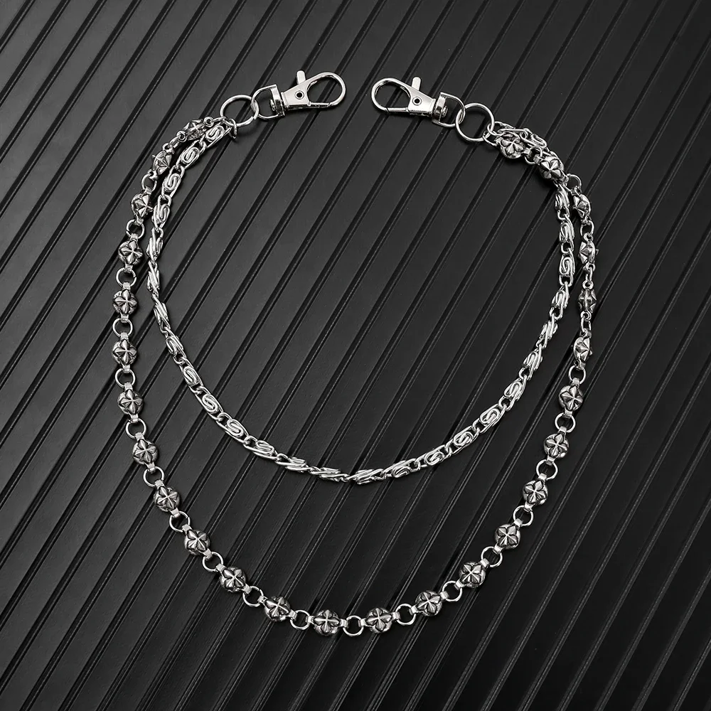 A Harajuku Style Street Hip-Hop Jeans Chain with Personalized Punk Style Double-Layer Waist Chain for Men and Women Accessories