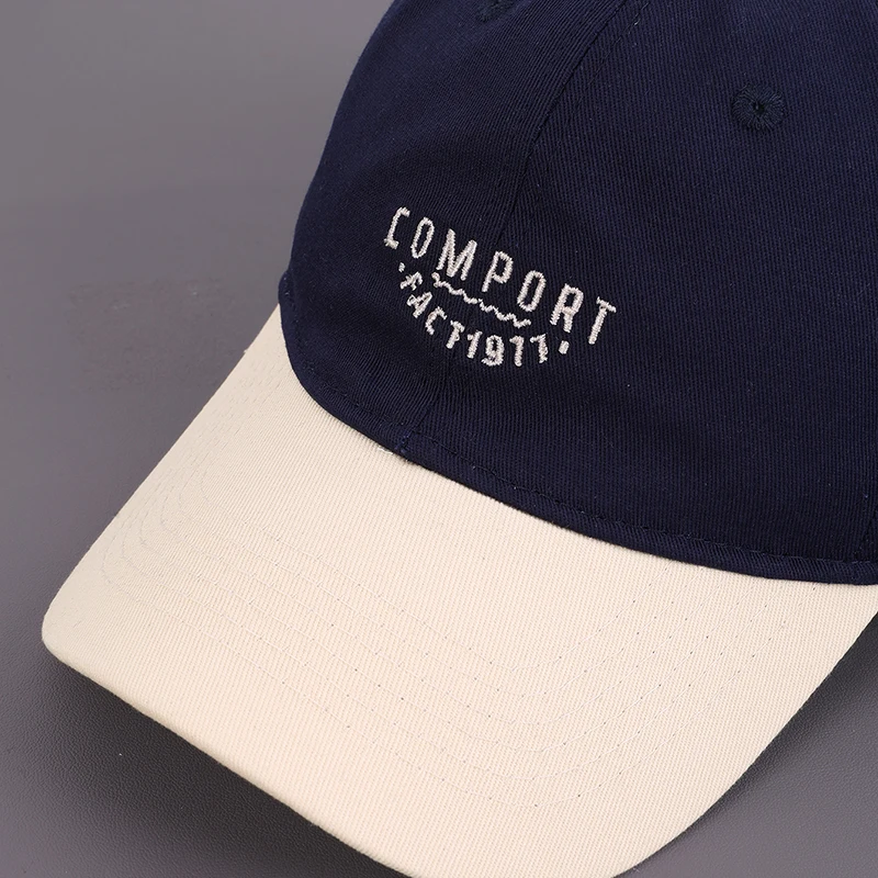American-Style Retro Splicing Embroidered Letter 1977 Baseball Cap Couple's Daily Versatile Soft-Top Baseball Cap