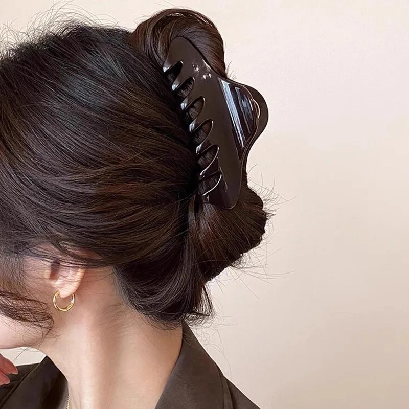 2Pcs Vintage Leopard Print Geometry Dot Large Shark Hair Claw Clip for Women NonSlip Banana Clip Ponytail Clip Hair Accessories
