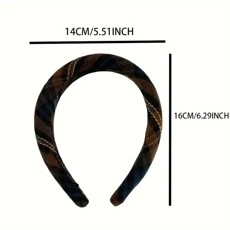 Retro Plaid Sponge Headband For Women Elegant Wearing A Hair Band When Going Out Fashion Girls Hair Accessories