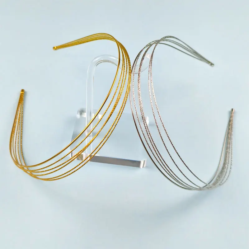 New Thin Gold Color Headbands Women Multilayer Alloy Hair Hoop Double Root Metal Hair Bands Hair Accessories Smooth Head Hoop