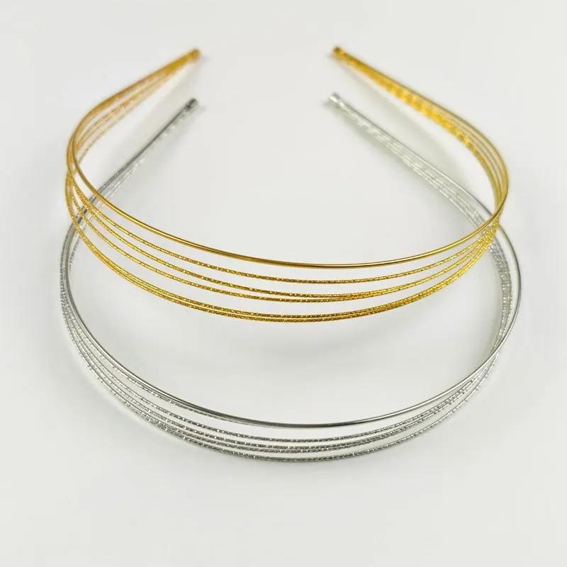 New Thin Gold Color Headbands Women Multilayer Alloy Hair Hoop Double Root Metal Hair Bands Hair Accessories Smooth Head Hoop