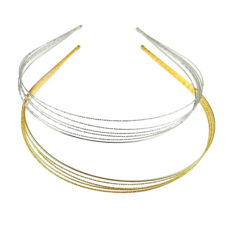 New Thin Gold Color Headbands Women Multilayer Alloy Hair Hoop Double Root Metal Hair Bands Hair Accessories Smooth Head Hoop
