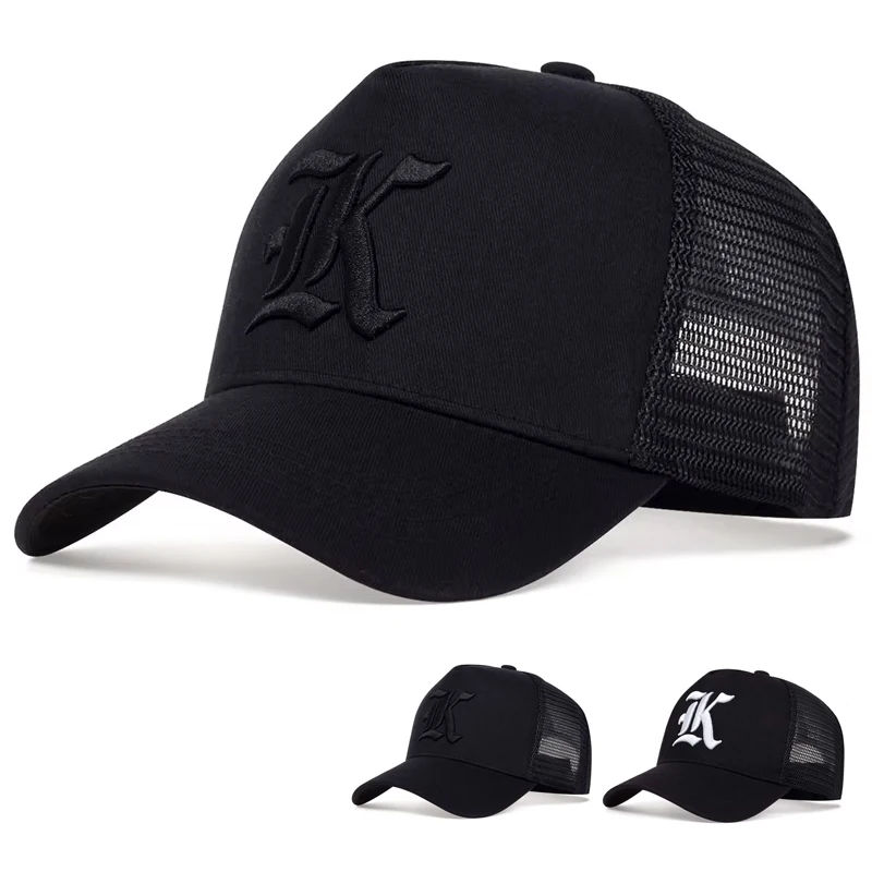 Unisex LK Letter Embroidery Baseball Net Caps Outdoor Adjustable Spring and Summer Casual Sunscreen Hat Sports Cap