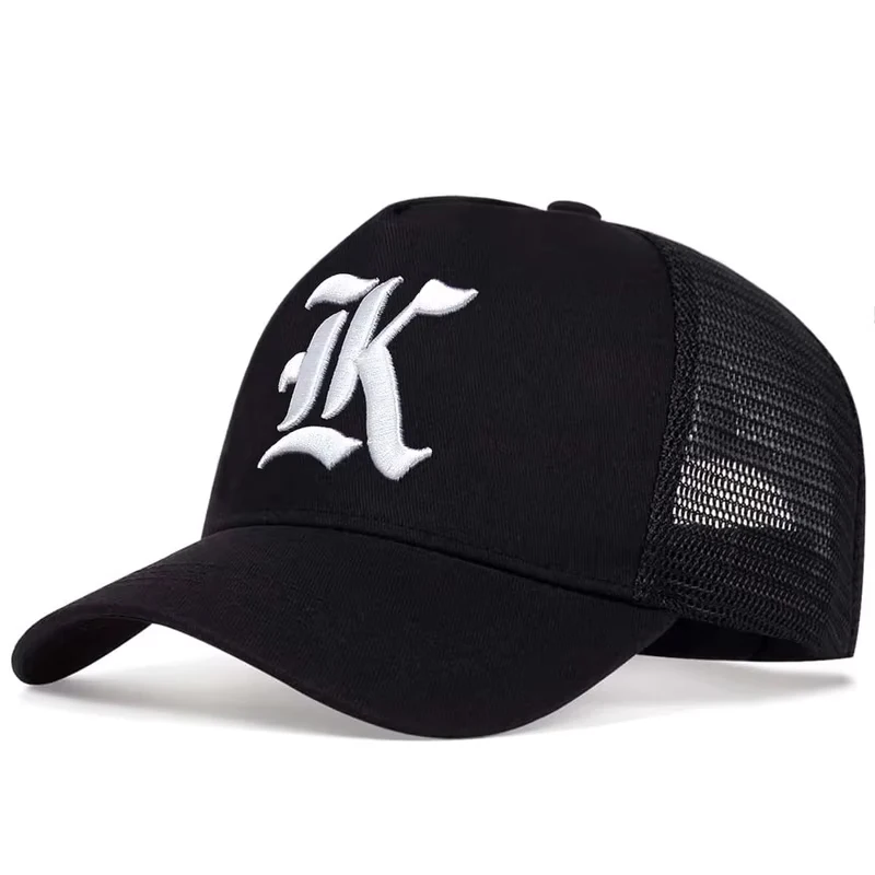 Unisex LK Letter Embroidery Baseball Net Caps Outdoor Adjustable Spring and Summer Casual Sunscreen Hat Sports Cap
