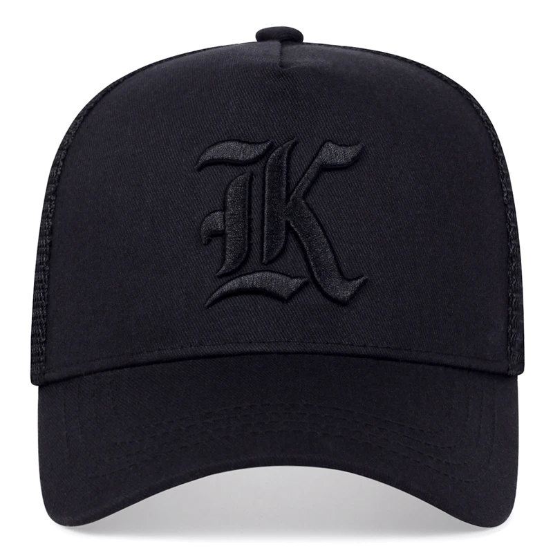 Unisex LK Letter Embroidery Baseball Net Caps Outdoor Adjustable Spring and Summer Casual Sunscreen Hat Sports Cap